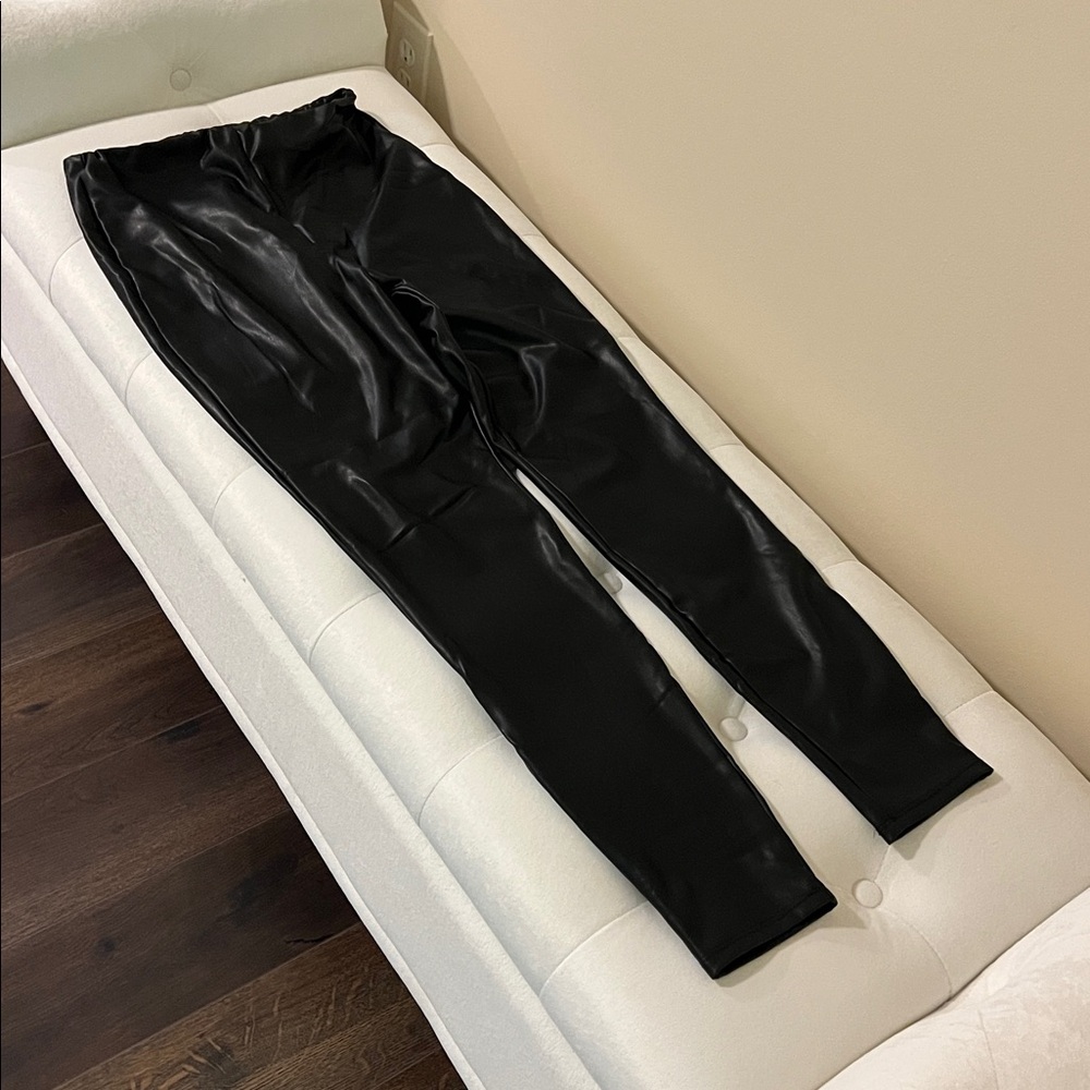 Express women’s stretchy vegan leather leggings
